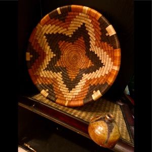 Rwandan handcrafted sisal basket bowl.